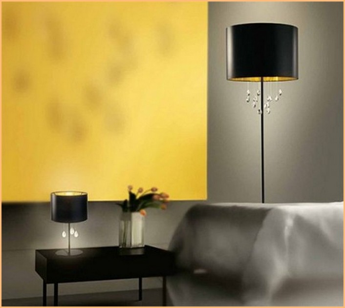 Contemporary Floor Lamp With Table Attached