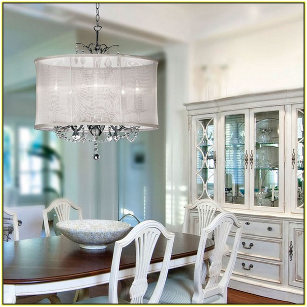 Drum Shade Chandeliers With Crystals