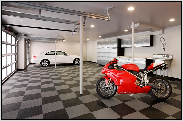 Endearing Cool Floor Garage With Lighting Ideas