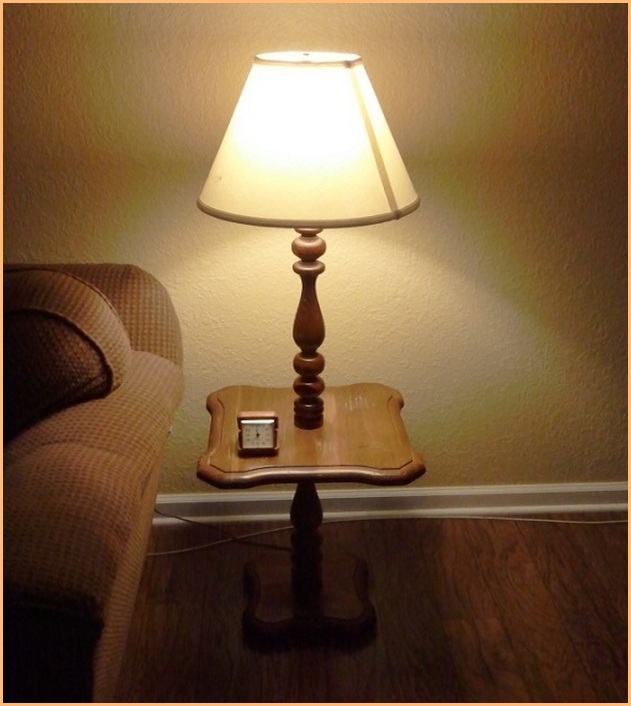 Floor Lamp With Attached End Table