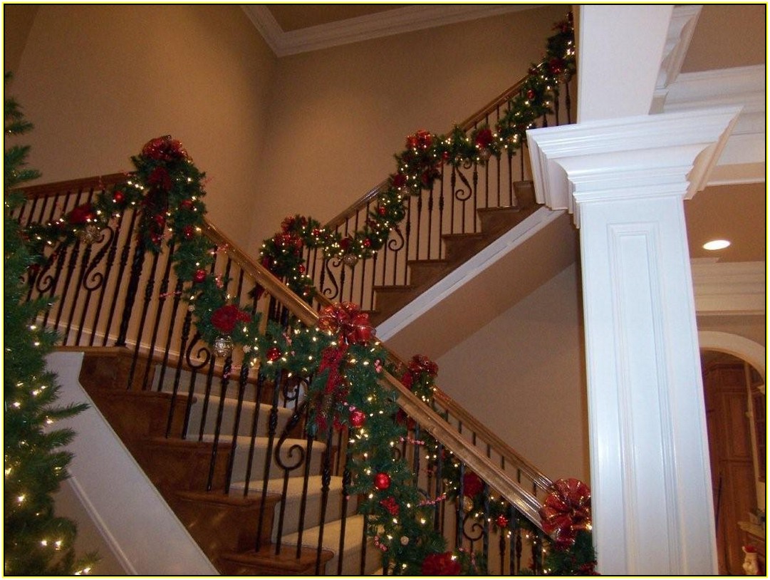 Garland On Stairs