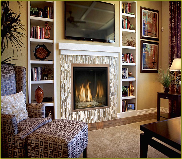 Glass Tile Fireplace Designs
