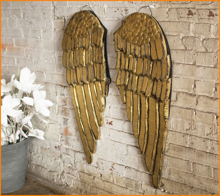 Gold Angel Wings Wall Decoration