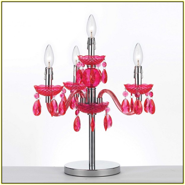 Hot Pink Chandelier Table Lamp