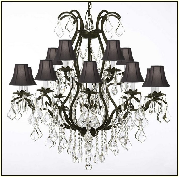 Iron Chandelier With Shades