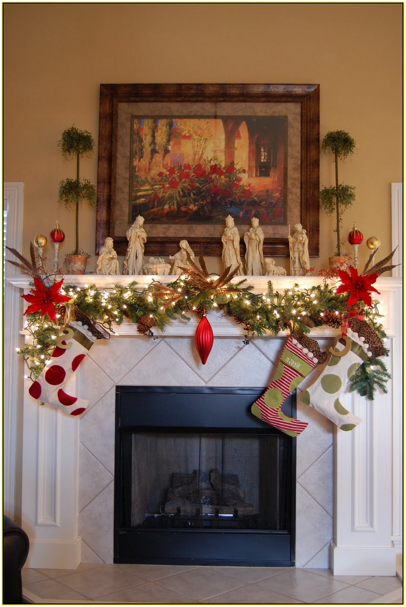 Mantels Decorated For Christmas