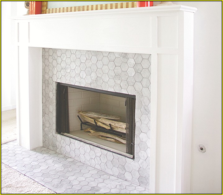 Marble Mosaic Tile Fireplace