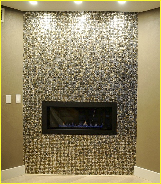 Mother Of Pearl Tile Fireplace
