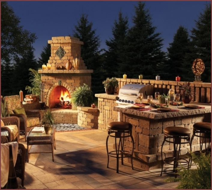 Outdoor Kitchen And Fireplace Kits