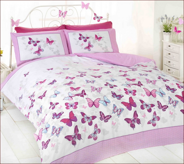 Pink Butterfly Duvet Cover
