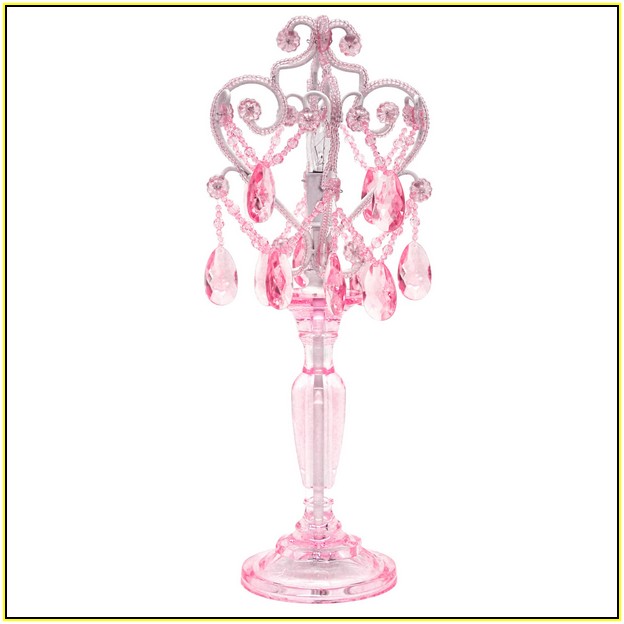 Pink Crystal Chandelier Table Lamp
