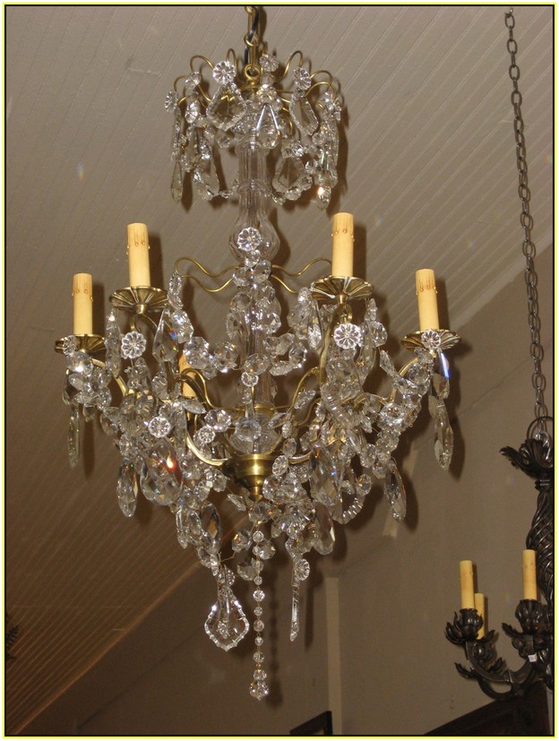 Small Vintage Crystal Chandelier