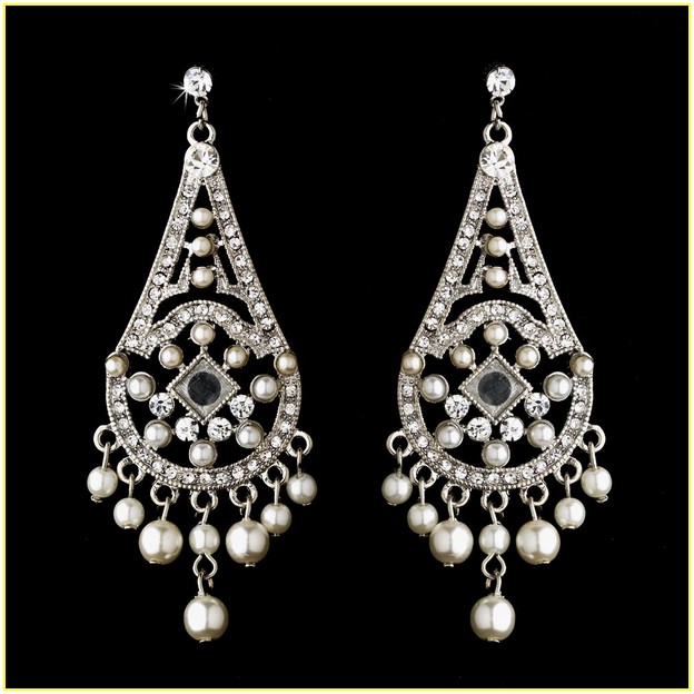 Vintage Pearl Chandelier Earrings