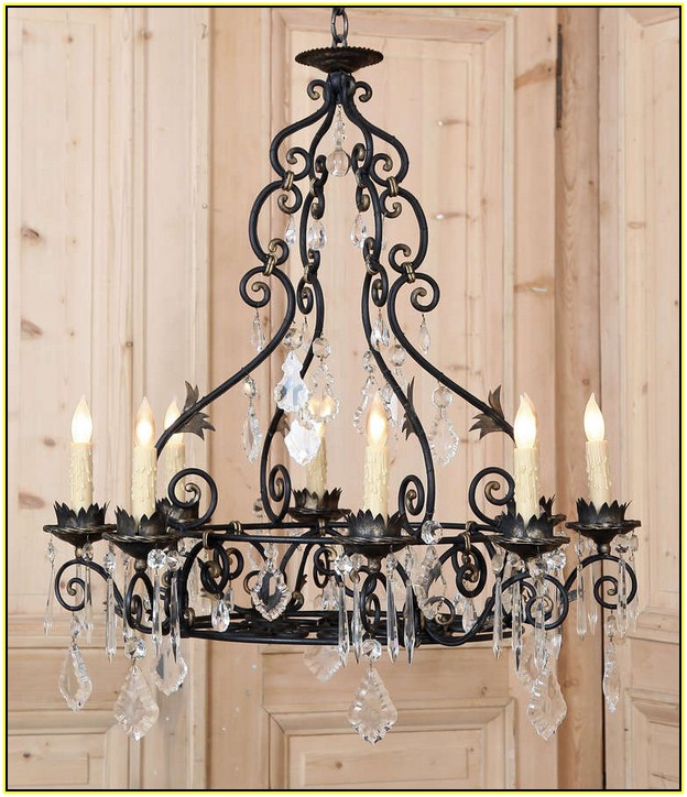 Wrought Iron Chandeliers With Crystals