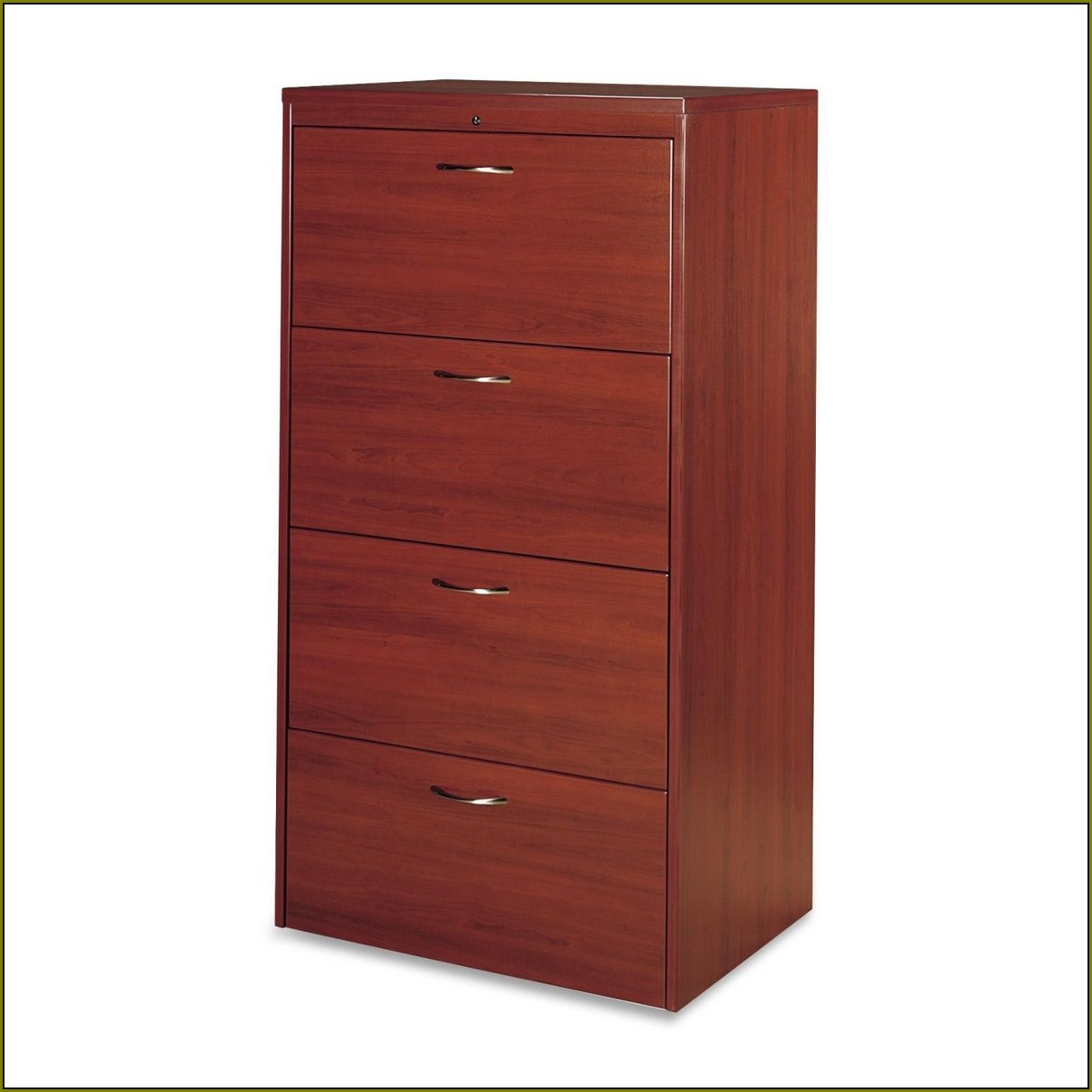 4 Drawer Wood File Cabinet Cherry