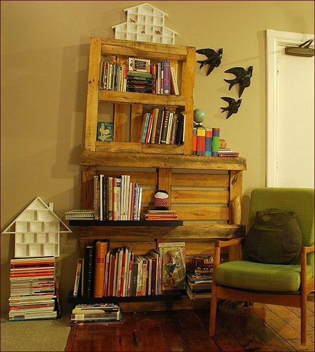 Build A Bookcase Out Of Pallets