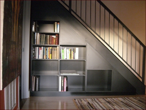 Built In Bookcase Under Staircase