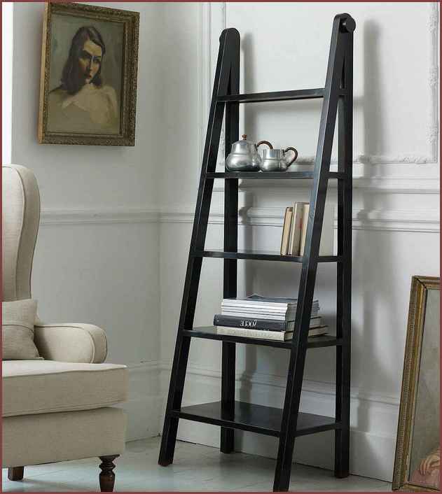 Ladder Style Bookcase Black
