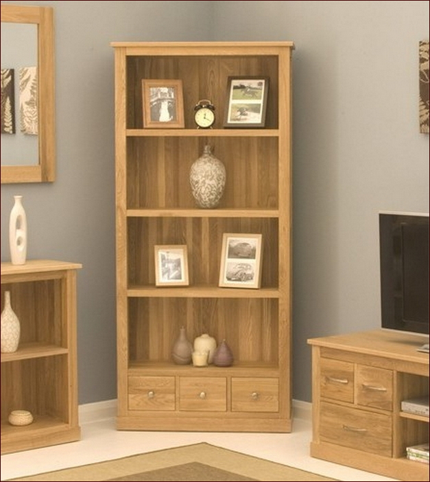 Oak Bookcase With Drawers