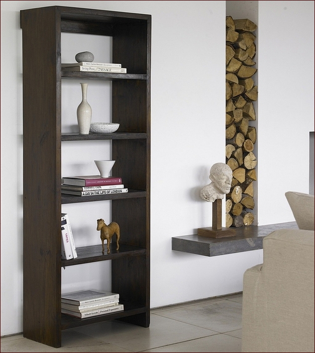 Tall Narrow Bookcase Solid Wood