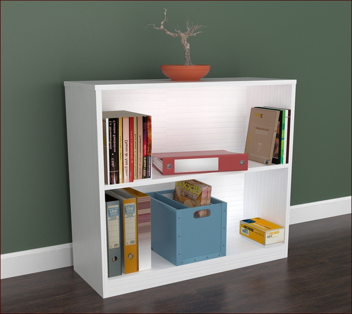 White Two Shelf Bookcase