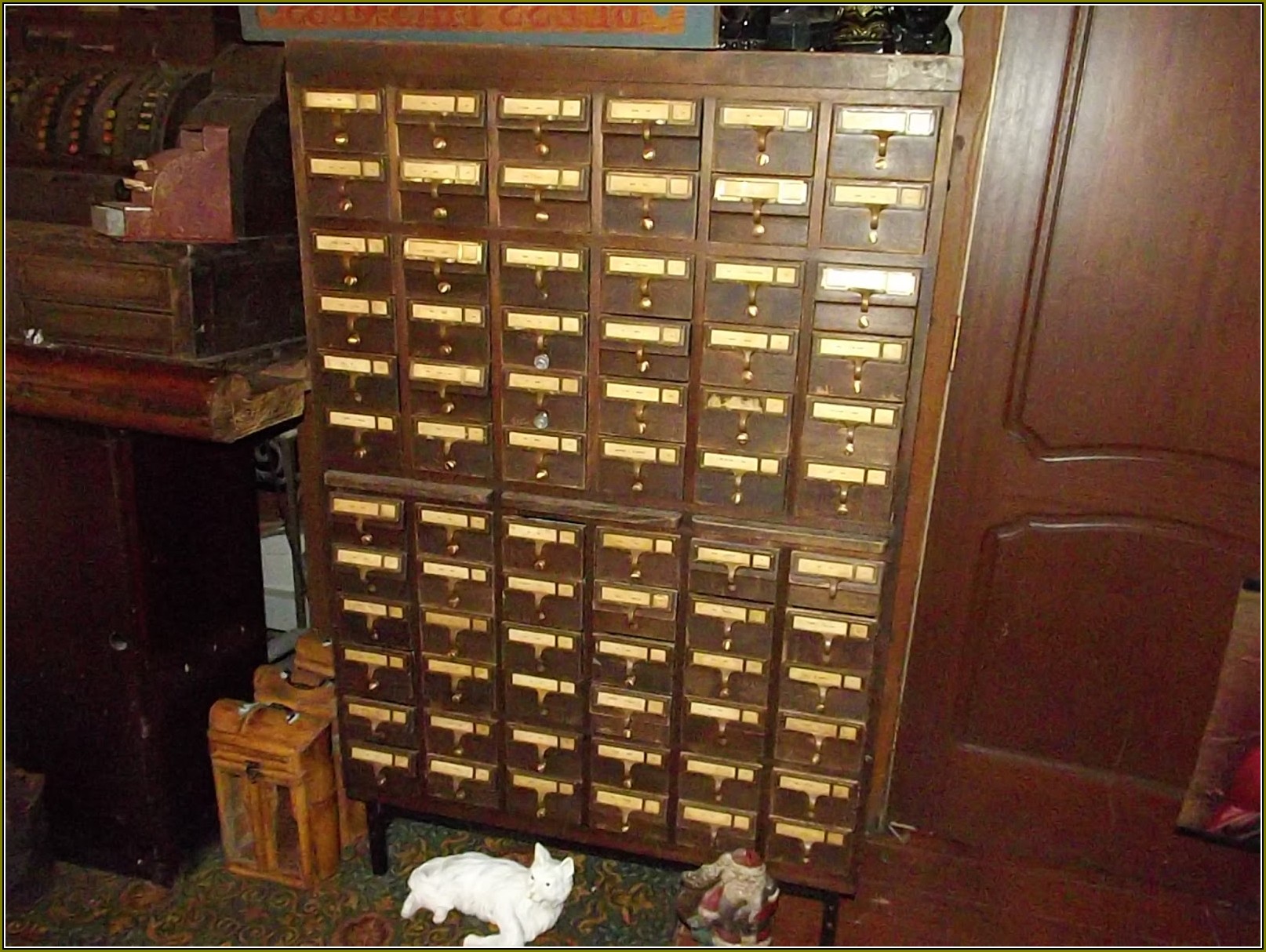 Antique Library Card Catalog Cabinet