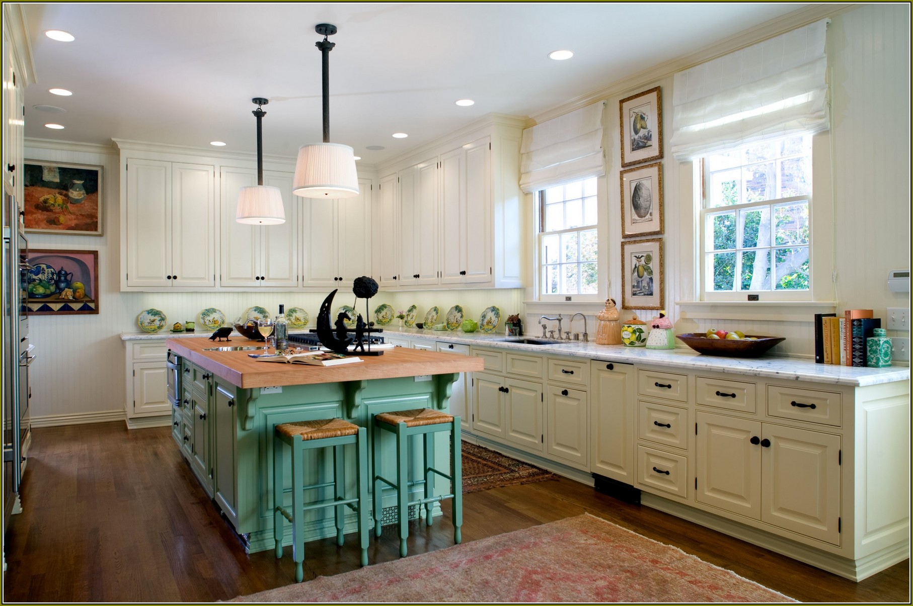Antique Turquoise Kitchen Cabinets
