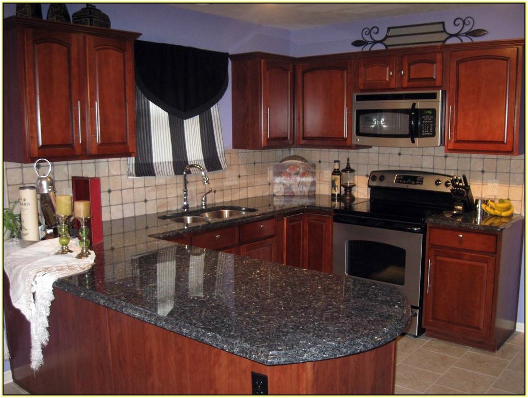 Blue Pearl Granite With White Cabinets