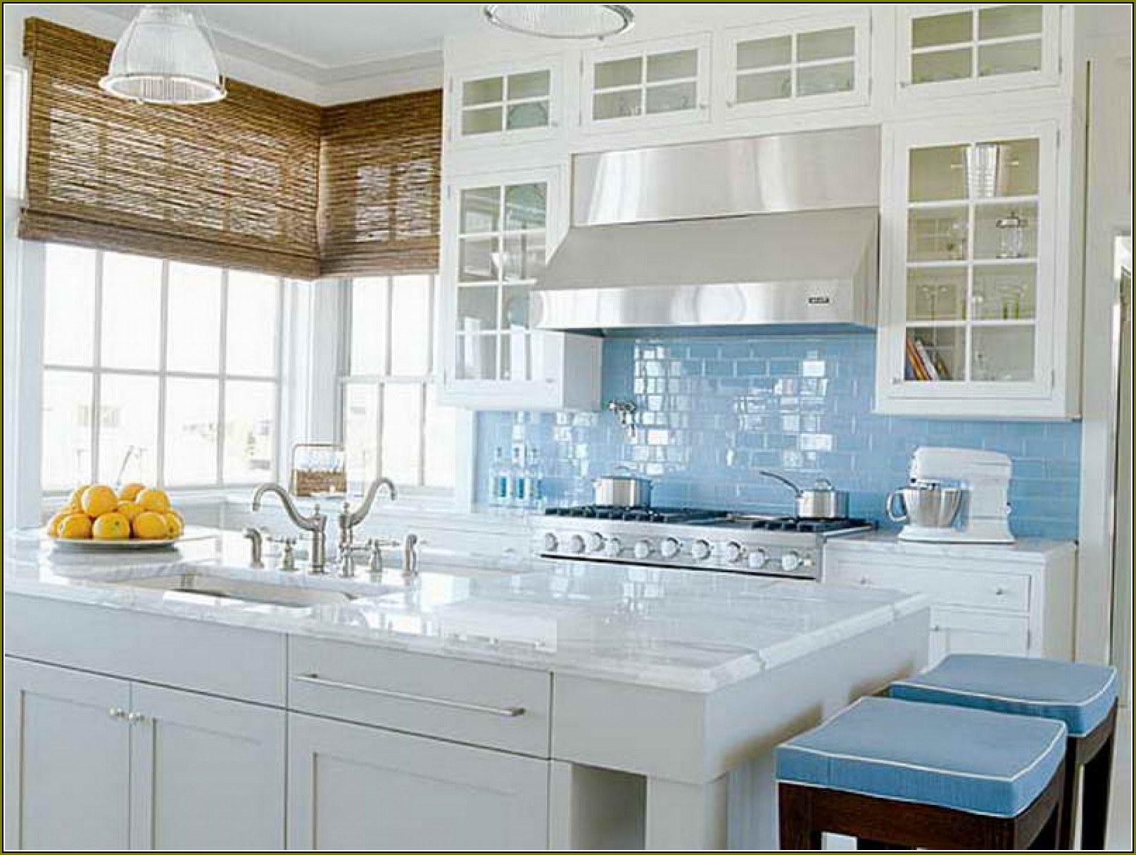Blue White Washed Cabinets