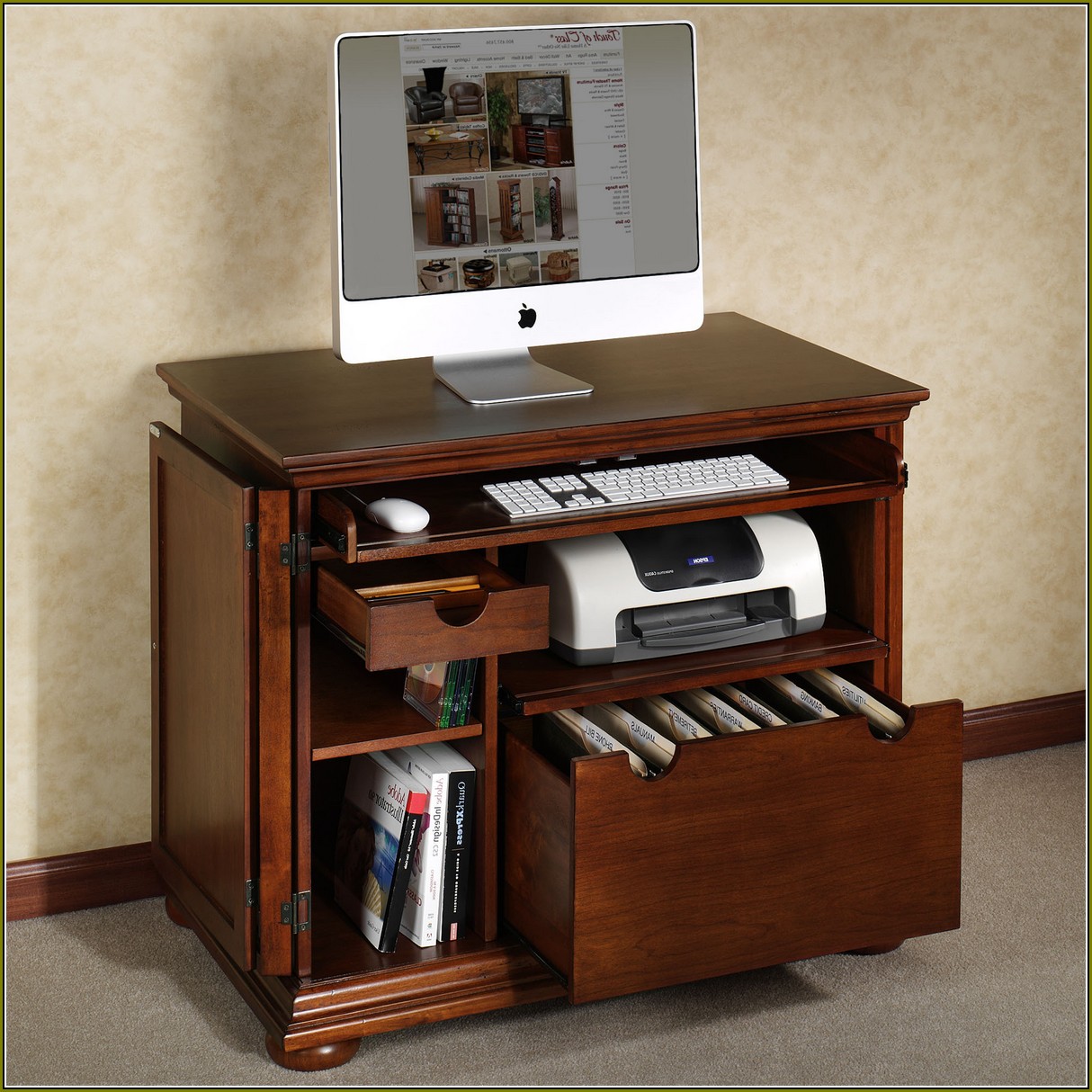 Compact Computer Cabinet Desk