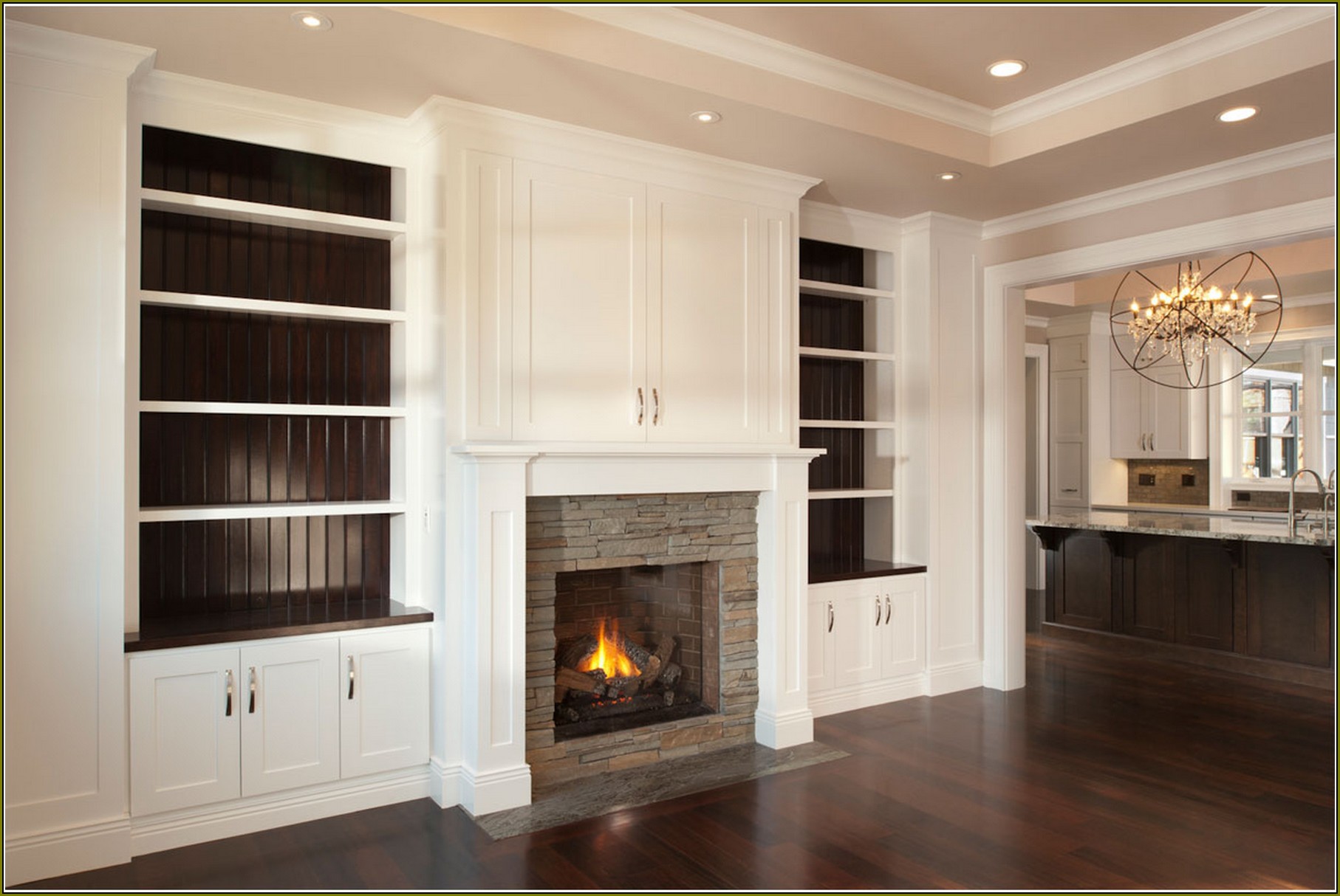 Custom Built In Cabinets Around Fireplace