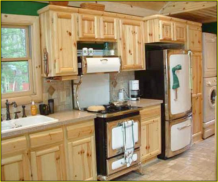 Custom Knotty Pine Kitchen Cabinets