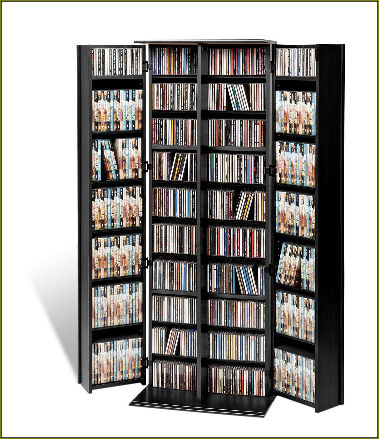 Dvd Storage Cabinet With Doors Black