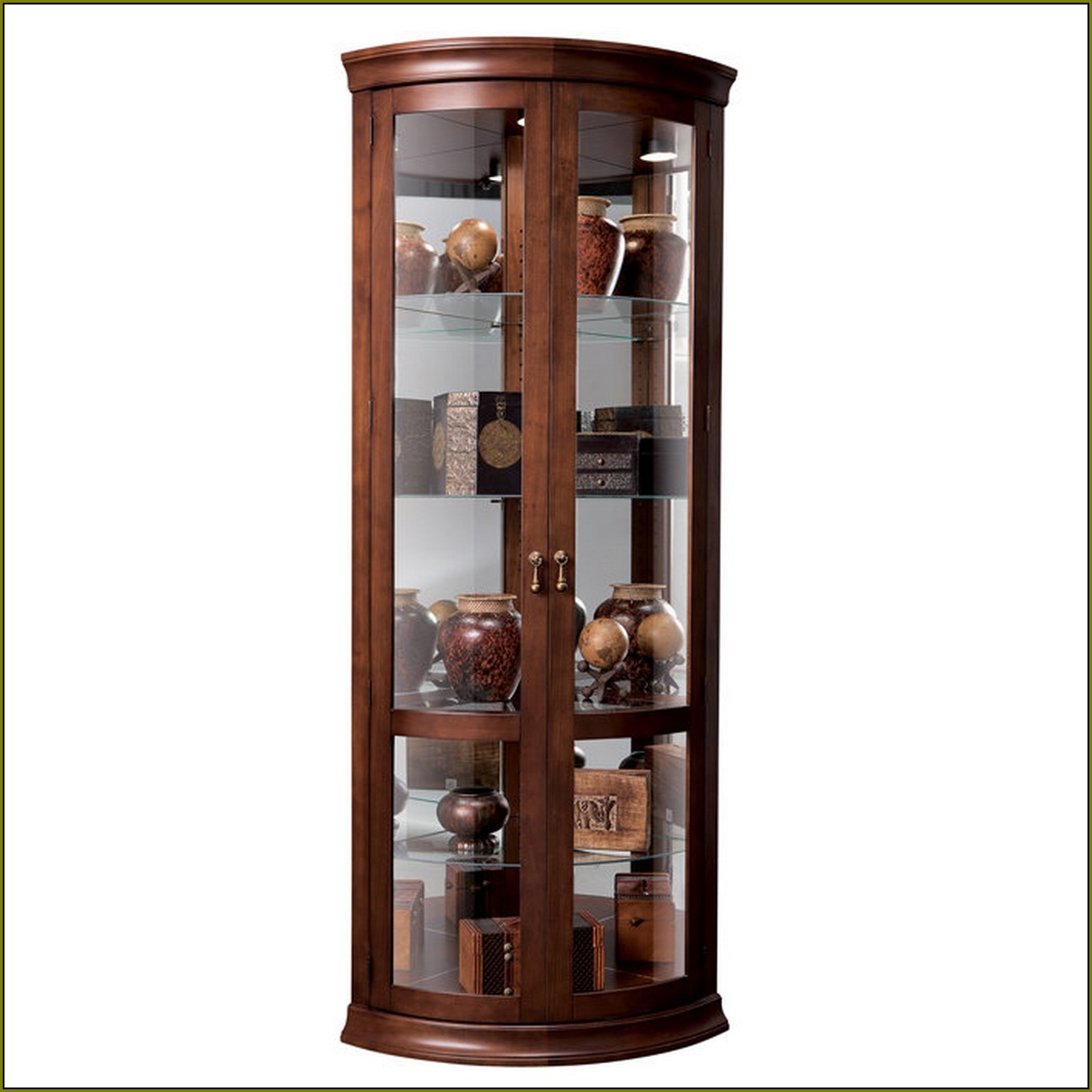 Glass Corner Curio Display Cabinet