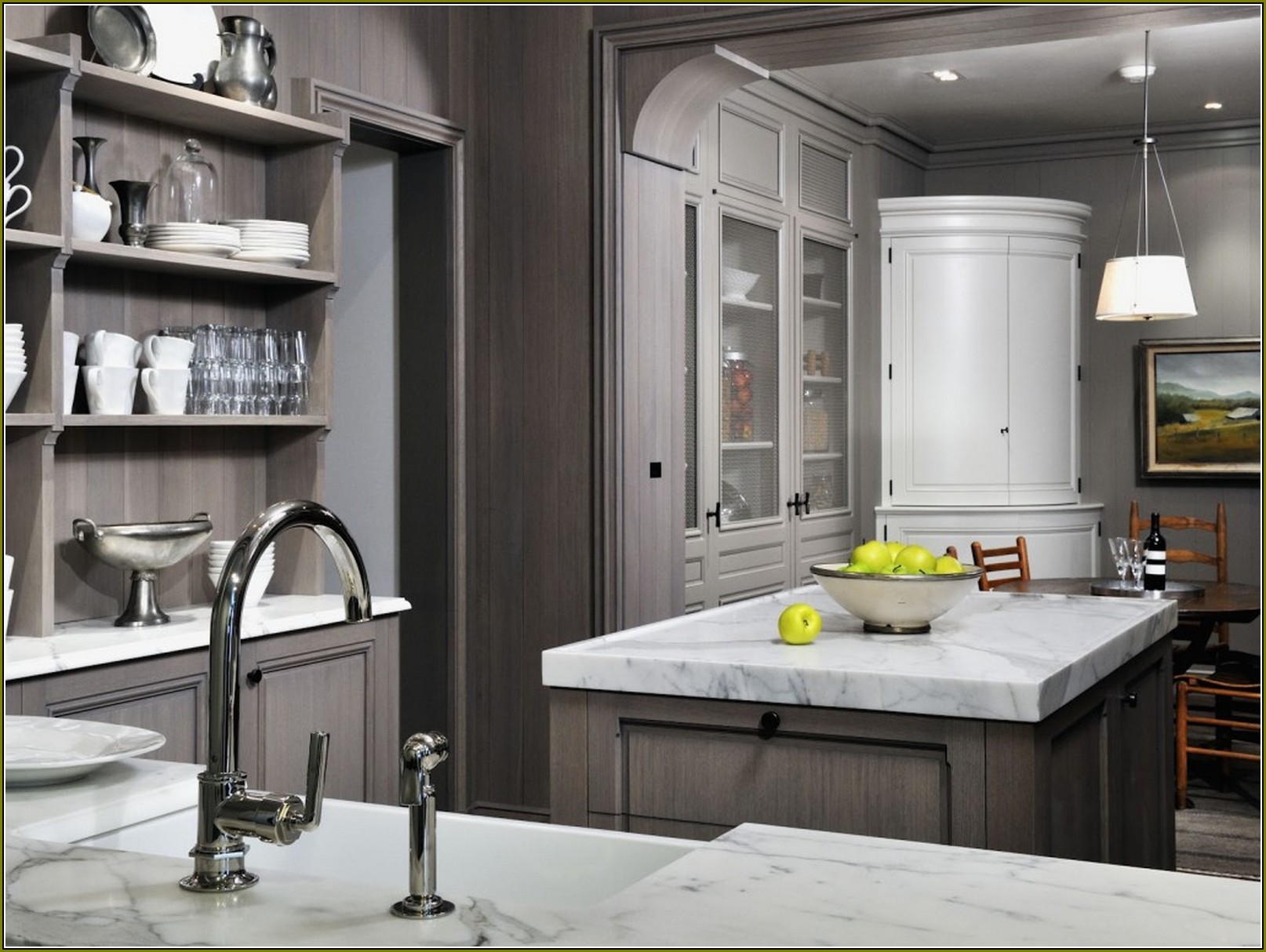 Gray Stain Kitchen Cabinets