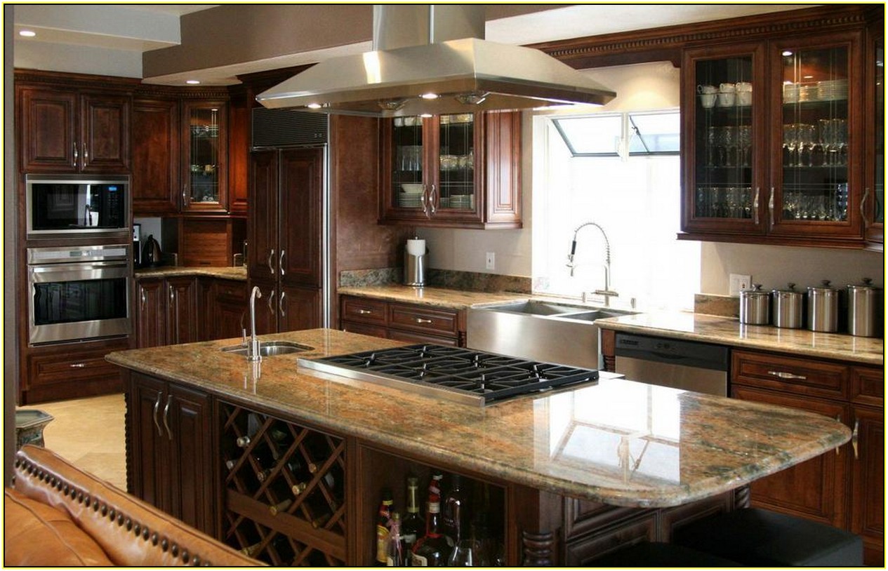 Kashmir Gold Granite With Cherry Cabinets