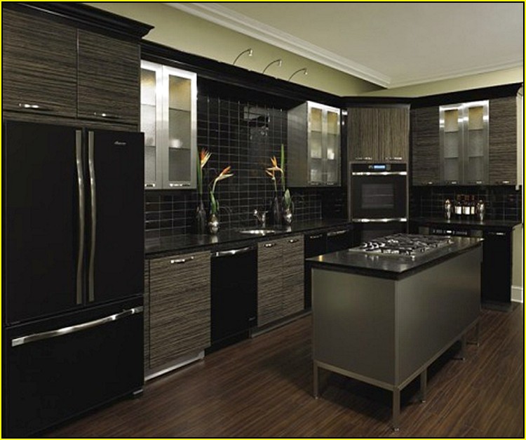 Kitchen With Black Appliances Photos