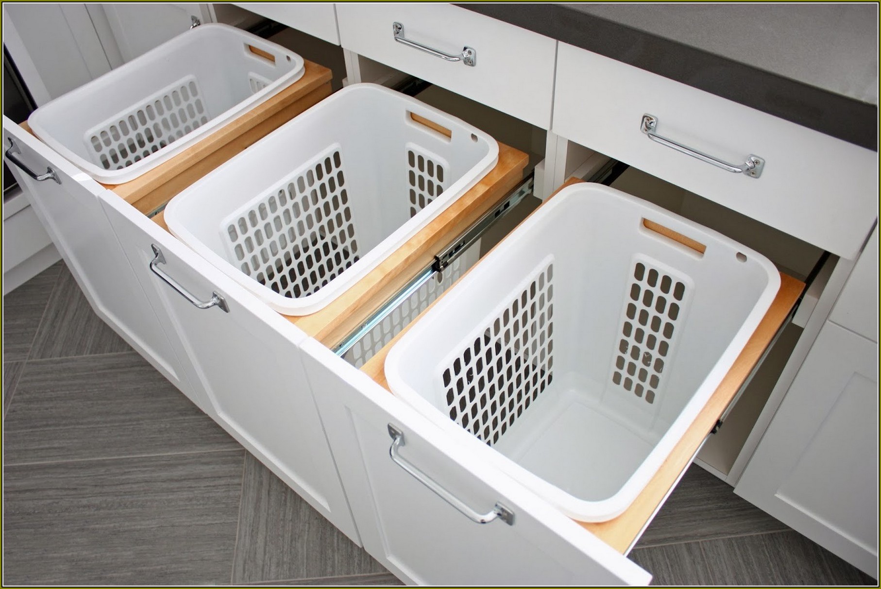 Laundry Hamper Cabinet Pull Out