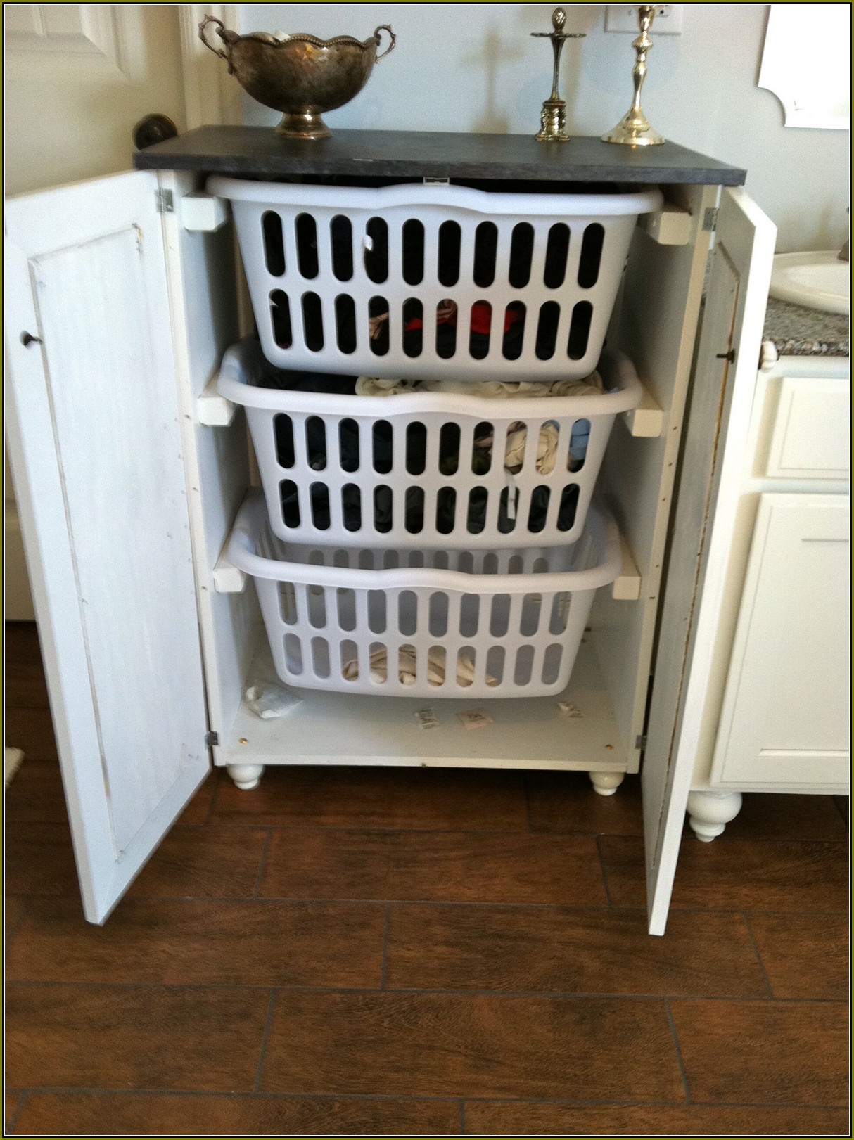 Laundry Hamper Cabinet With Storage