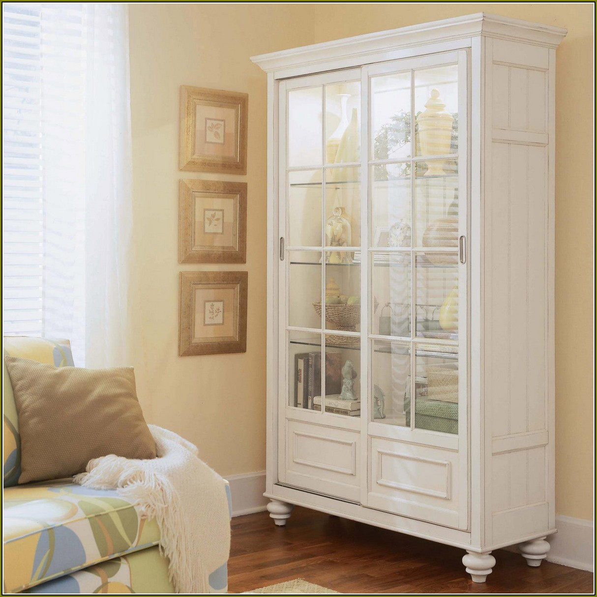 Modern White Curio Cabinet