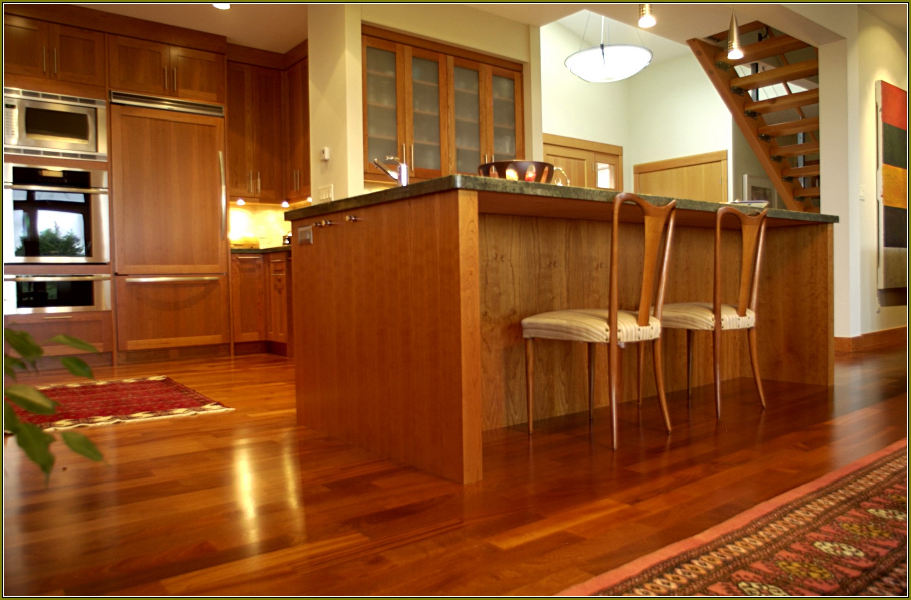 Natural Cherry Wood Kitchen Cabinets