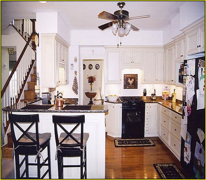 Off White Kitchen Cabinets With Black Appliances