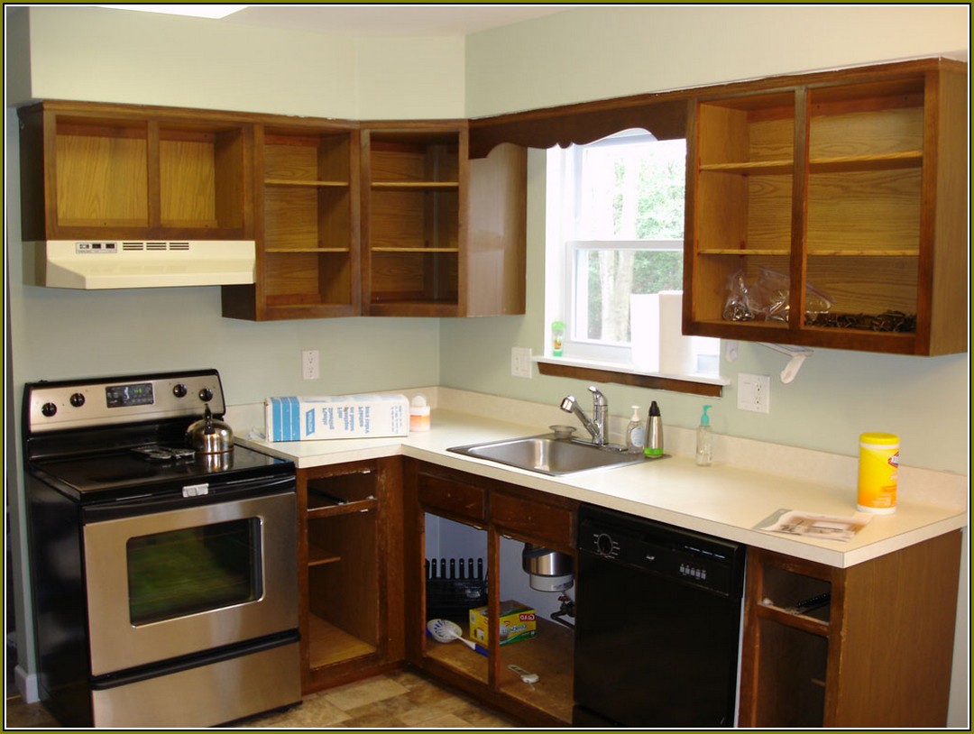 Refinish Kitchen Cabinets Before And After