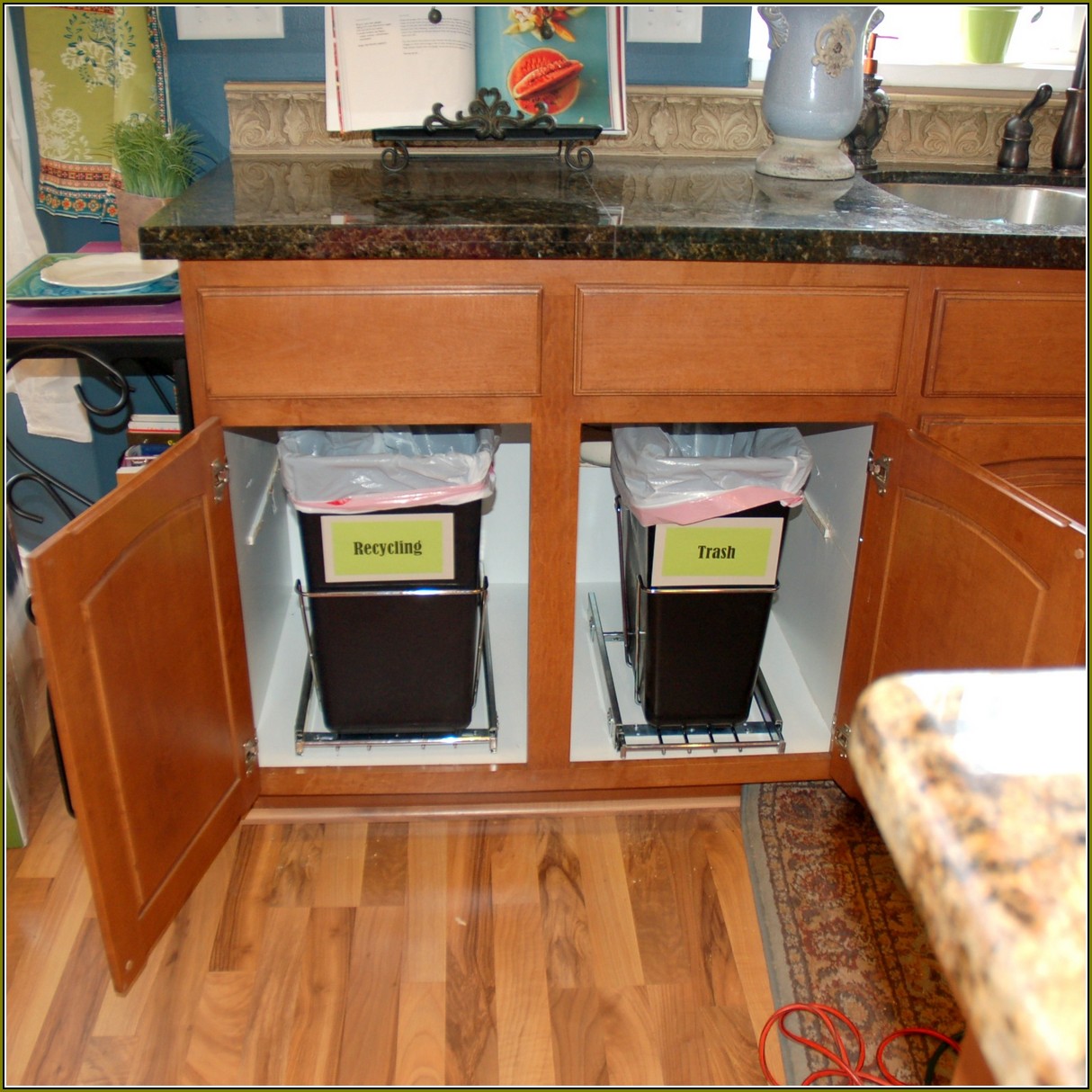 Tilt Out Garbage Can Cabinet