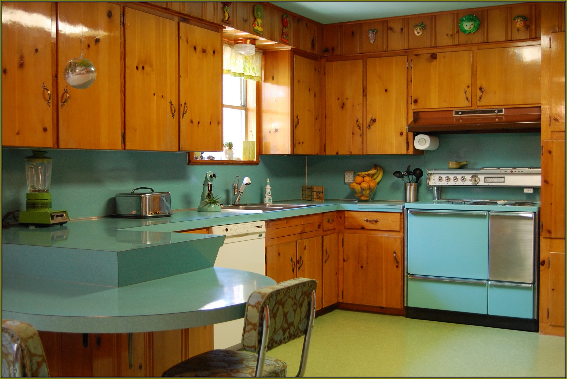 Vintage Knotty Pine Kitchen Cabinets