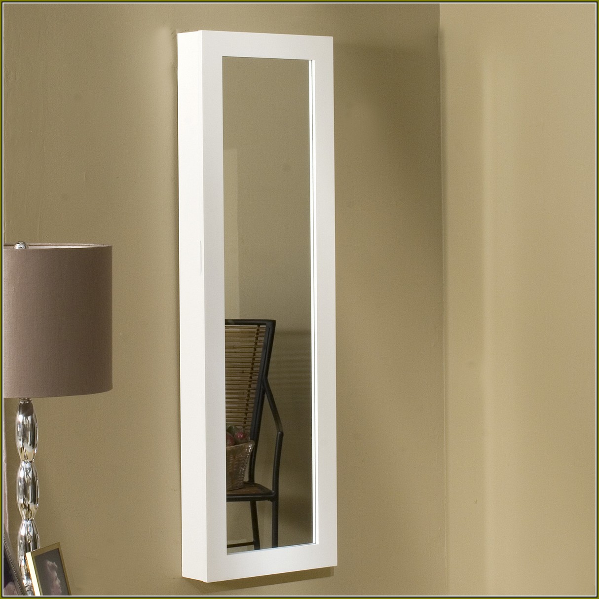 Wall Mount Jewelry Cabinet White