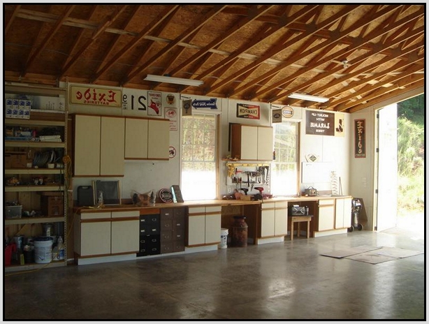 White And Brown Garage Cabinets Plans