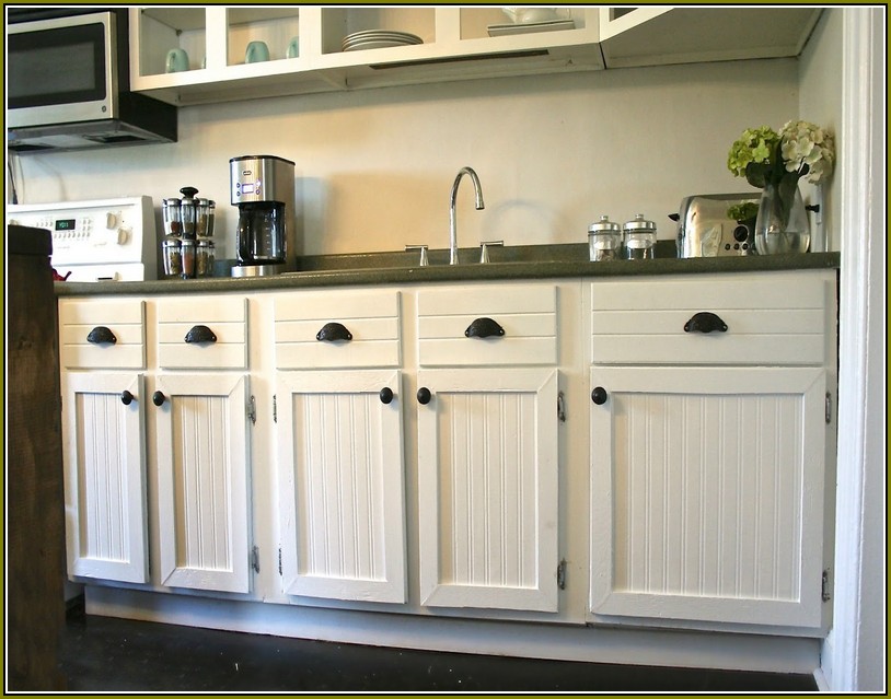 White Beadboard Kitchen Cabinets