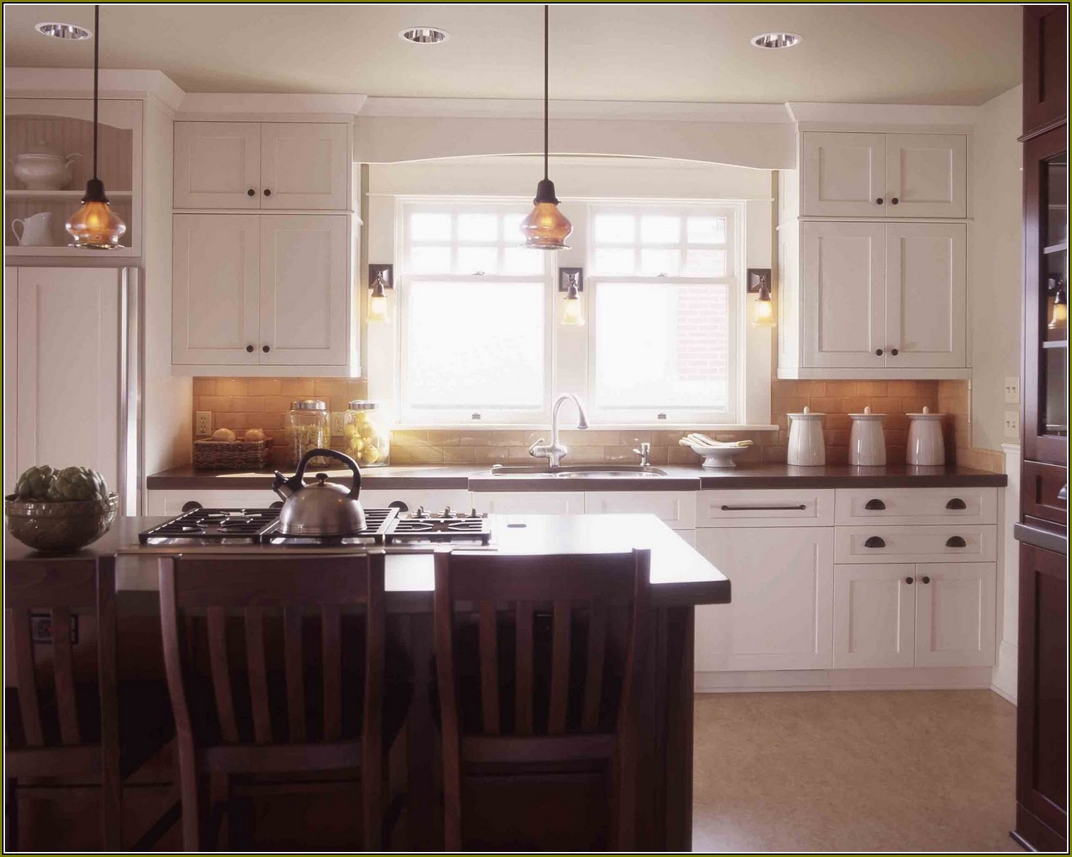 White Craftsman Style Cabinets