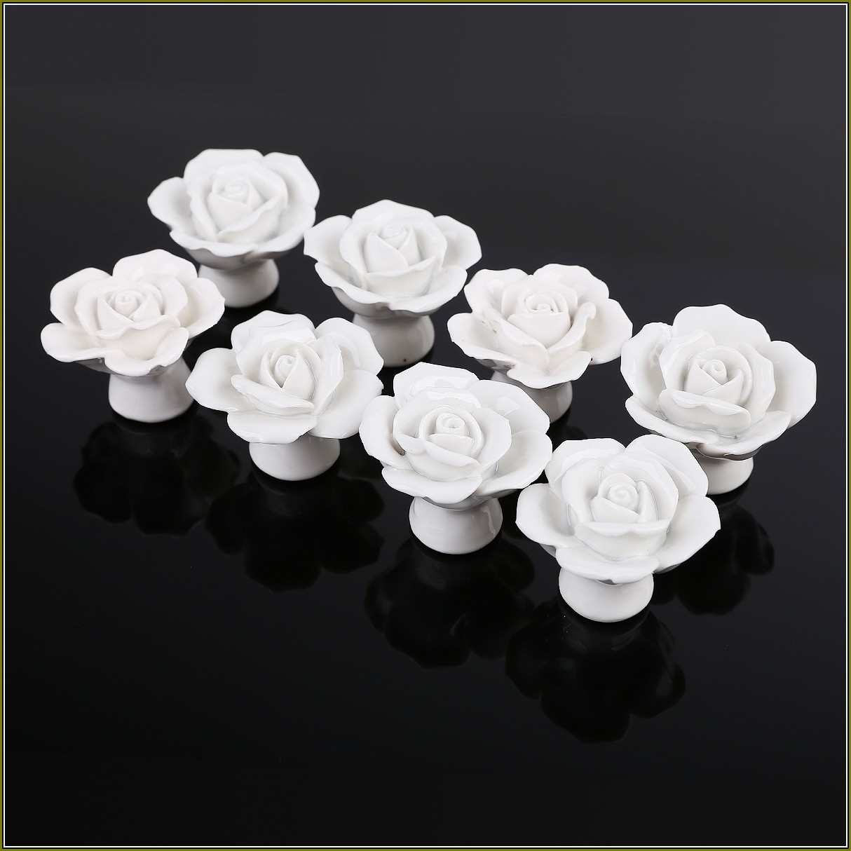White Porcelain Cabinet Knobs